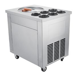 単一の平らな任意容器が付いている鍋によって揚げられているアイス クリーム ロール機械
