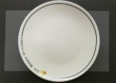 ロゴの磁器のディナー・ウェアが付いている陶磁器の円形の版はDia. 25cmの重量744gを置きます