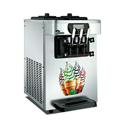R410 3つの味の商業冷蔵庫の冷凍庫の机/テーブルの上のソフト クリーム機械