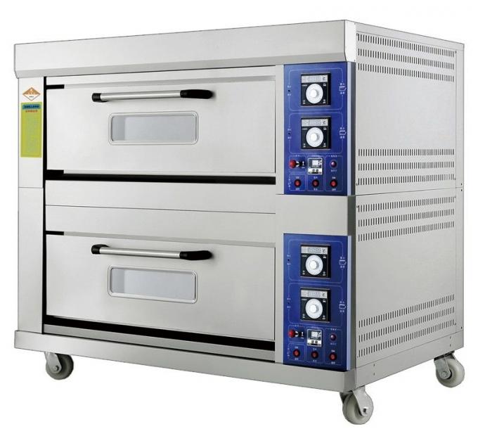 タイミング制御および調節可能な温度較差20~400°C容量2のデッキが付いている薄板にタイプのガスのパン屋オーブン4つの皿
