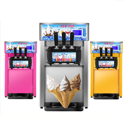 商業アイス クリーム機械デスクトップのthree-colorソフト クリーム機械ステンレス鋼 ボディ
