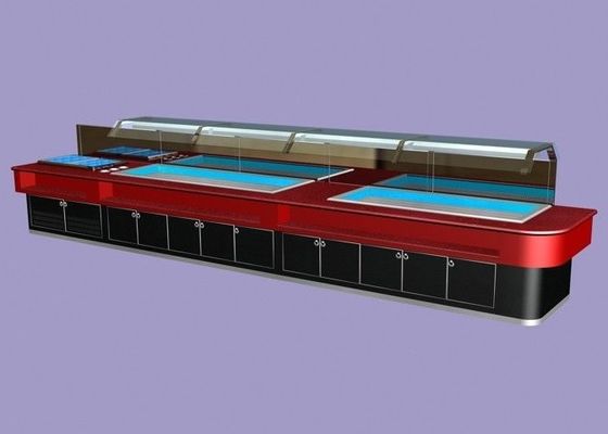 LED ライト、商業ビュッフェ装置が付いている大理石の寿司のサラダ バッフェのカウンター 400L