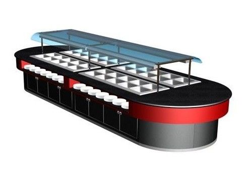 厨房用木製スムーズホット7kw用ウォーミングライト付き業務用ビュッフェ機器400L