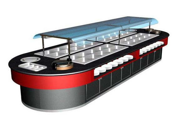 厨房用木製スムーズホット7kw用ウォーミングライト付き業務用ビュッフェ機器400L