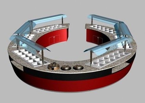 商用 ブッフェ オーバル&丸形の組み合わせ レストラン ブッフェ テーブル